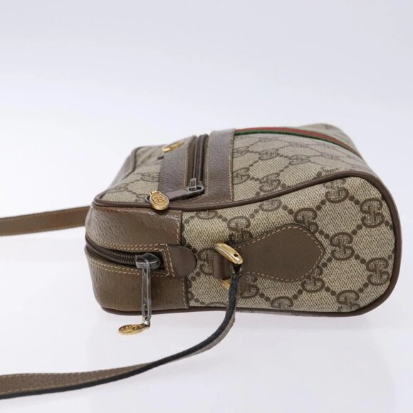 GUCCI GG Supreme Web Sherry Line Shoulder Bag PVC Beige 68 02 004 Auth 134064 - Picture 5 of 16